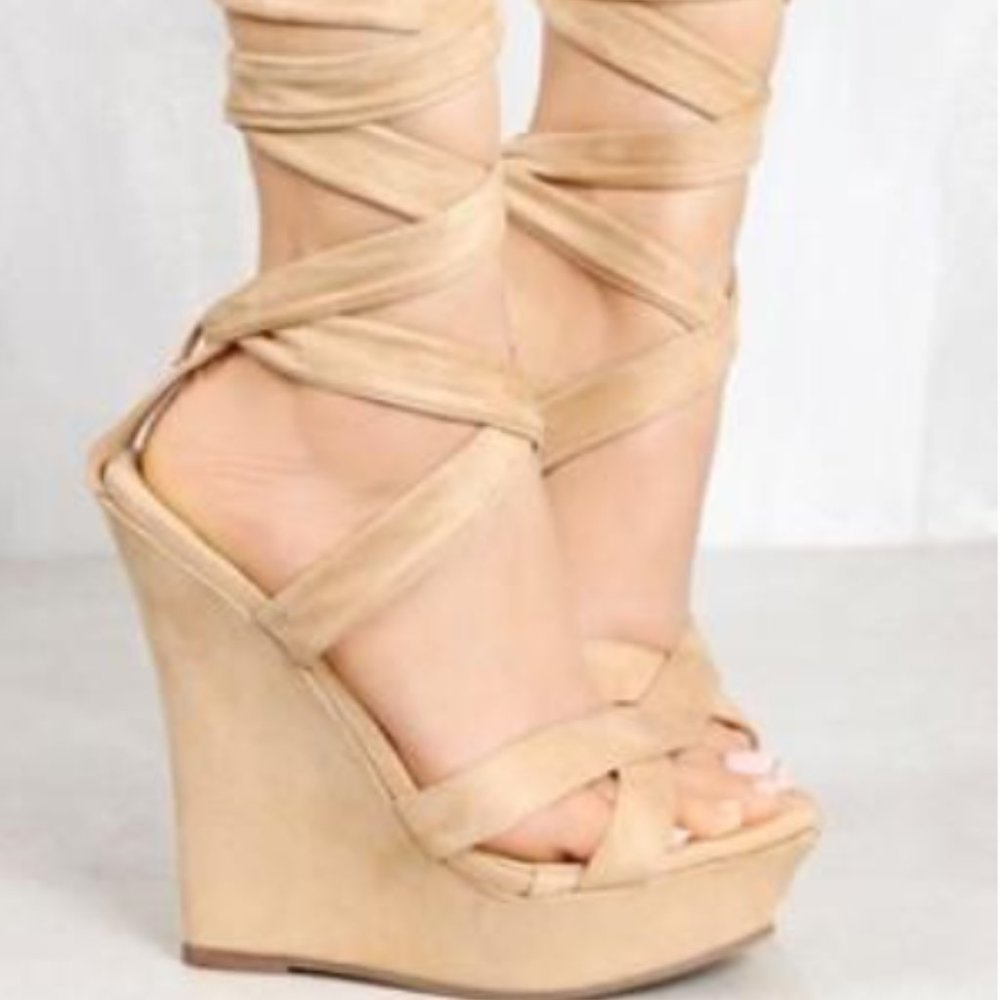 Nude Wedge Heels